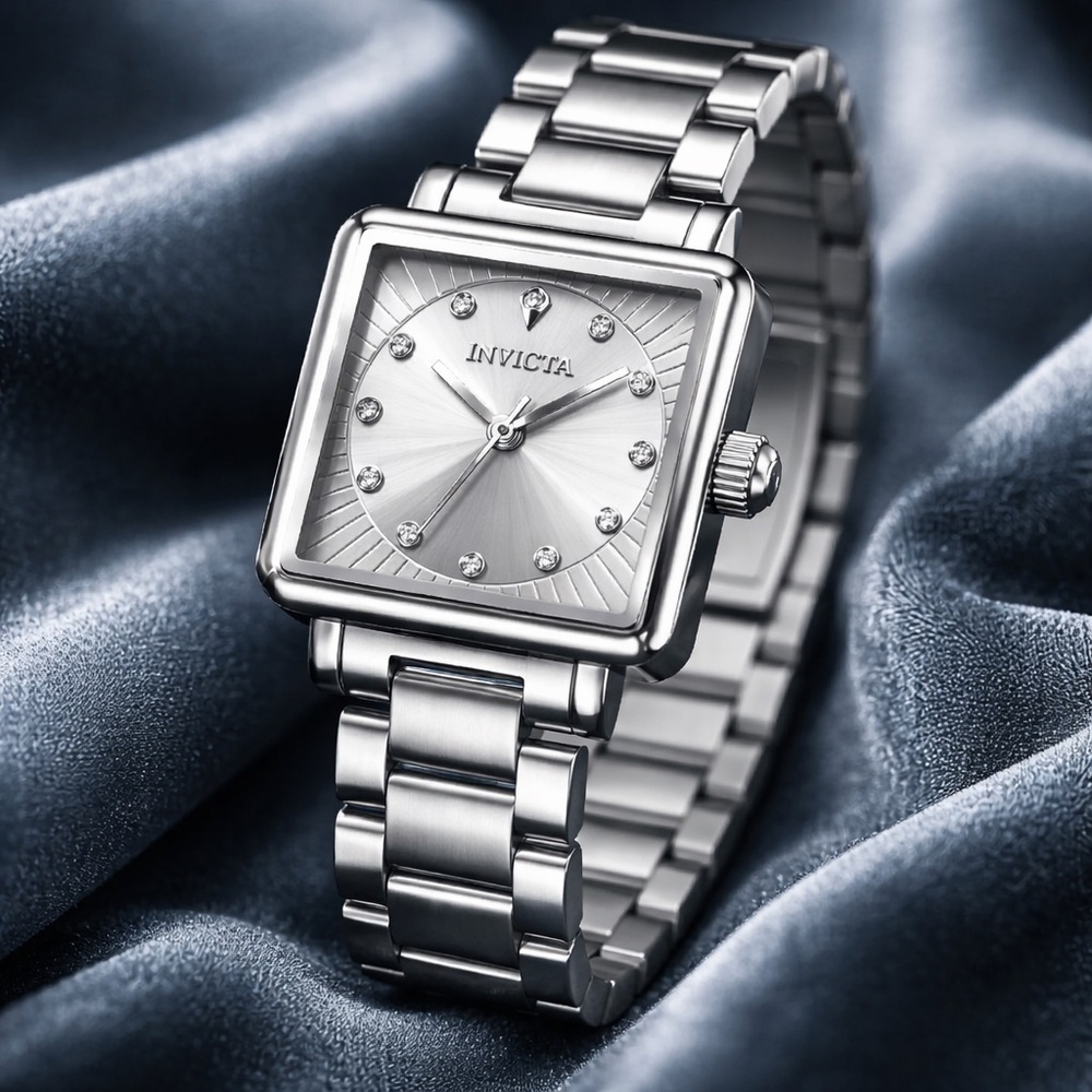 Invicta Women's Silver-Tone Square Watch 22mm